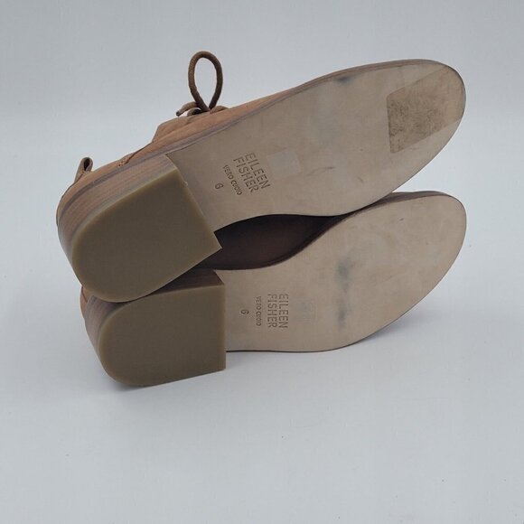 NEW Eileen Fisher Rey Suede Leather Low Heel Lace-Up Ankle Boot Women's Size 6 - Picture 10 of 12